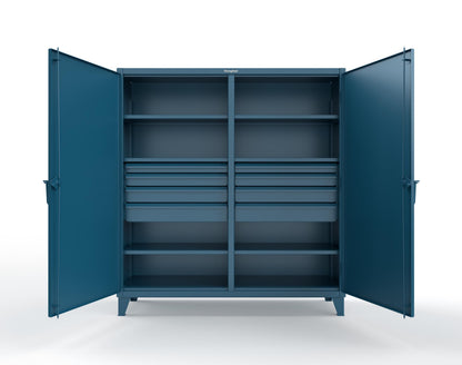 Extreme Duty 12 GA Double Shift Cabinet with 8 Drawers, 6 Shelves - 72 In. W x 24 In. D x 78 In. H - 66-DS-246-8DB-5001