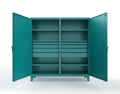 Extreme Duty 12 GA Double Shift Cabinet with 8 Drawers, 6 Shelves - 72 In. W x 24 In. D x 78 In. H - 66-DS-246-8DB-5021