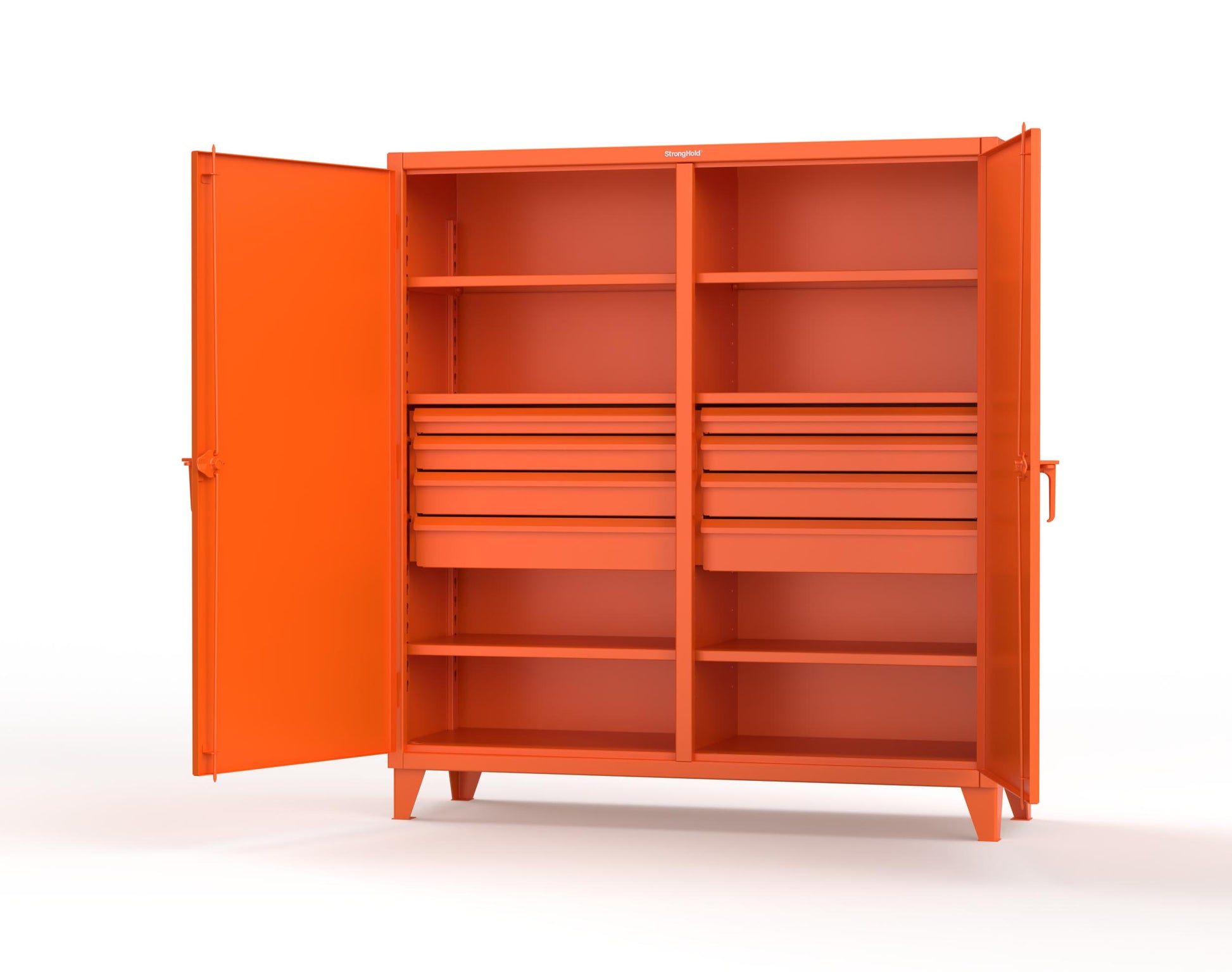 Extreme Duty 12 GA Double Shift Cabinet with 8 Drawers, 6 Shelves - 72 In. W x 24 In. D x 78 In. H - 66-DS-246-8DB-2009