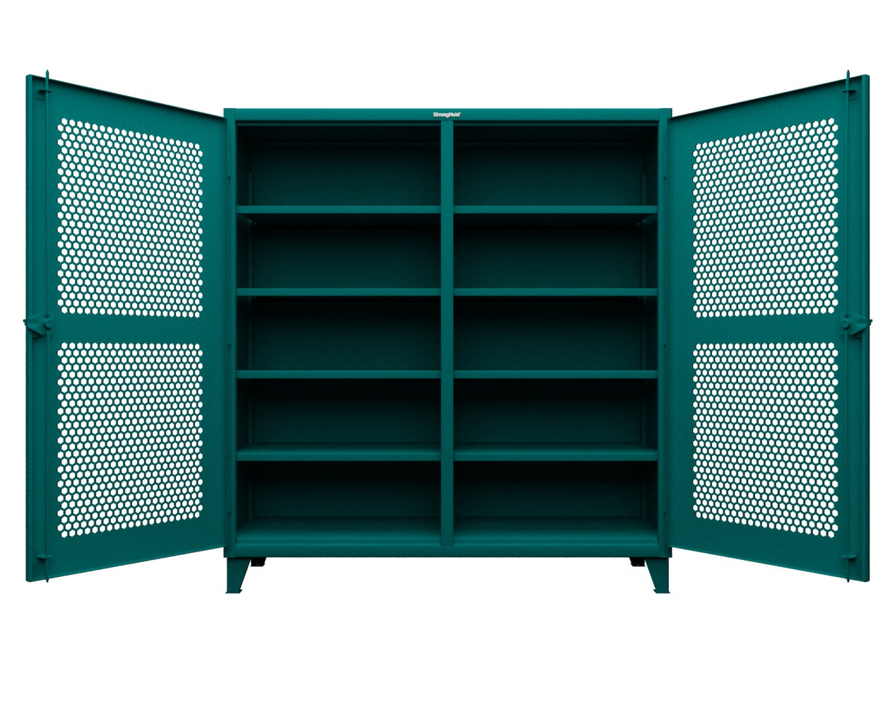 Extreme Duty 12 GA Ventilated (Diamond) Uniform Cabinet with Hanger Rod, 1 Shelf - 60 In. W x 24 In. D x 78 In. H