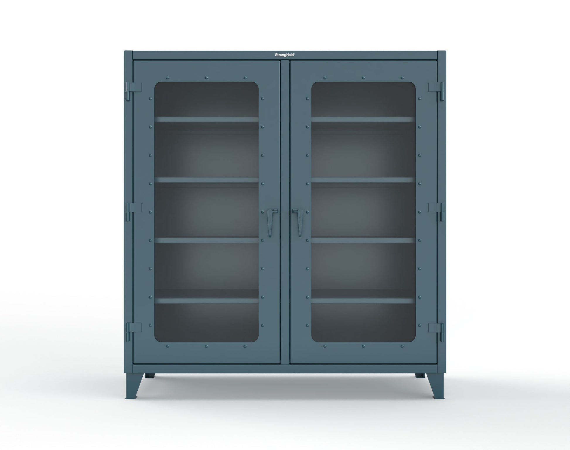Extreme Duty 12 GA Clear View Double Shift Cabinet with 8 Shelves - 72 In. W x 24 In. D x 78 In. H - 66-DS-LD-248-5001