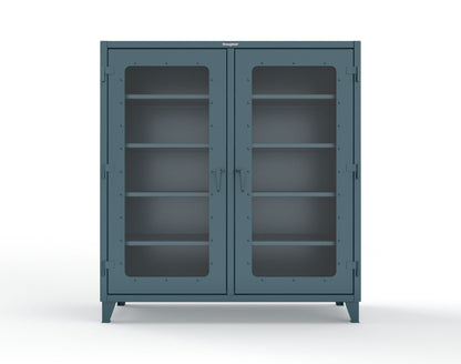 Extreme Duty 12 GA Clear View Double Shift Cabinet with 8 Shelves - 72 In. W x 24 In. D x 78 In. H - 66-DS-LD-248-5001