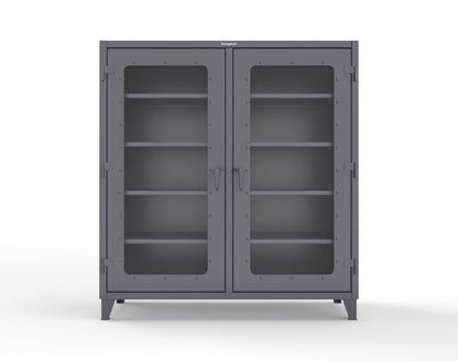 Extreme Duty 12 GA Clear View Double Shift Cabinet with 8 Shelves - 72 In. W x 24 In. D x 78 In. H - 66-DS-LD-248-7024