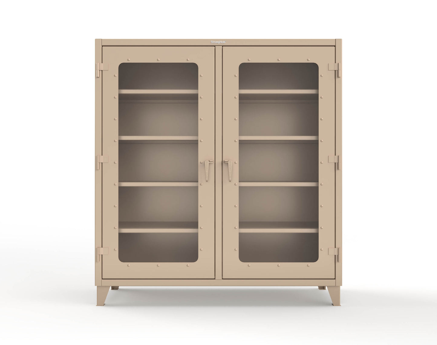Extreme Duty 12 GA Clear View Double Shift Cabinet with 8 Shelves - 72 In. W x 24 In. D x 78 In. H - 66-DS-LD-248-1019