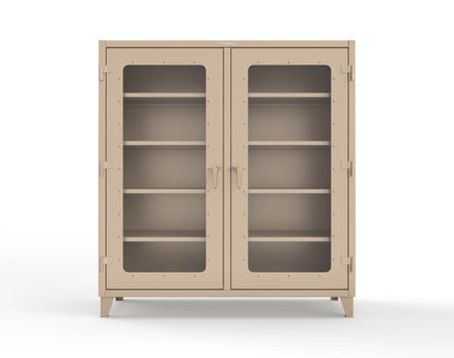 Extreme Duty 12 GA Clear View Double Shift Cabinet with 8 Shelves - 72 In. W x 24 In. D x 78 In. H - 66-DS-LD-248-1019