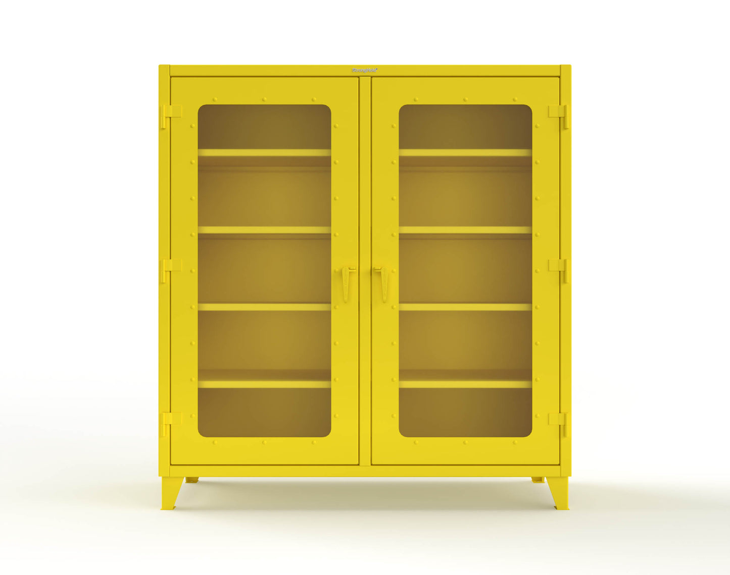 Extreme Duty 12 GA Clear View Double Shift Cabinet with 8 Shelves - 72 In. W x 24 In. D x 78 In. H - 66-DS-LD-248-1021