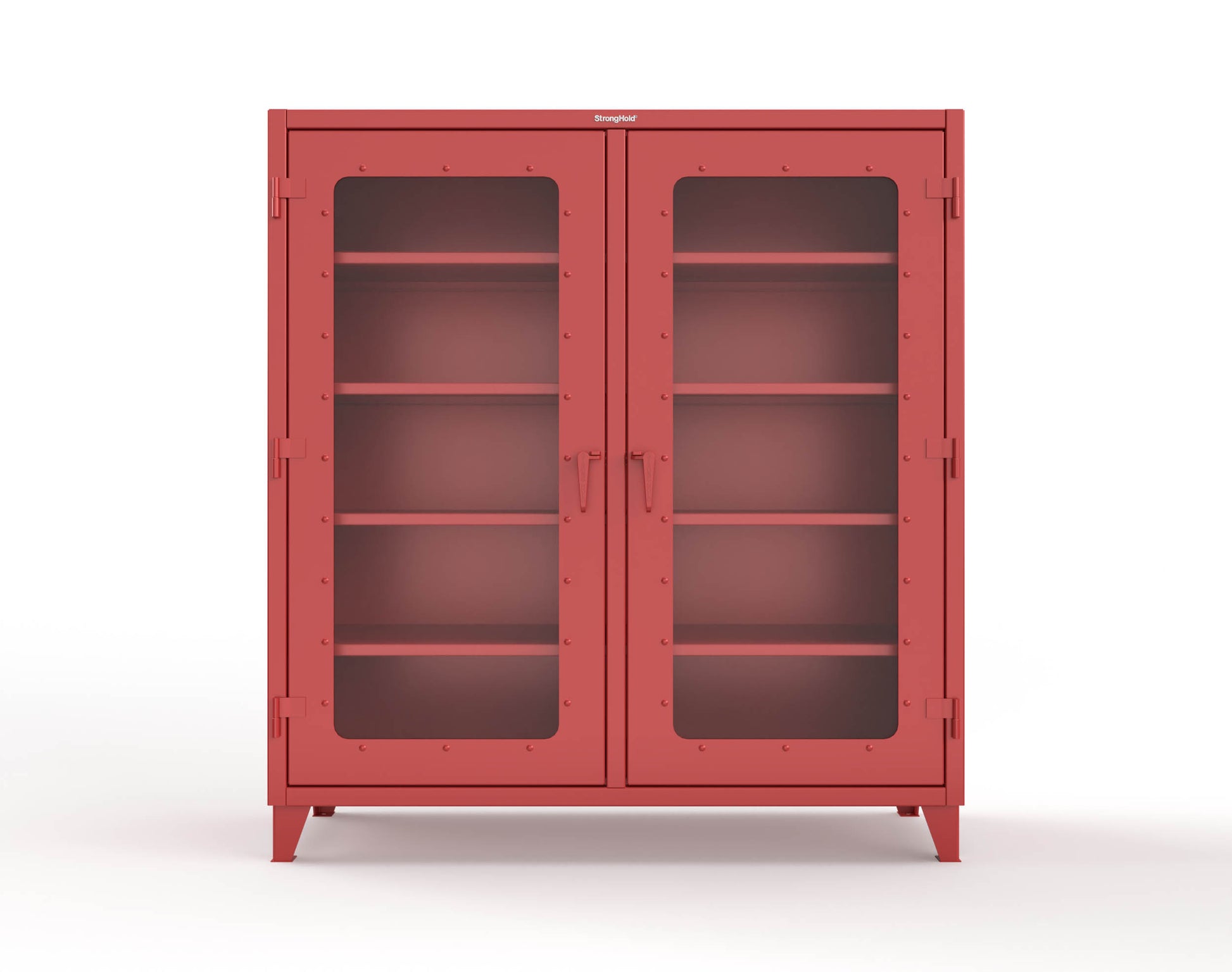 Extreme Duty 12 GA Clear View Double Shift Cabinet with 8 Shelves - 72 In. W x 24 In. D x 78 In. H - 66-DS-LD-248-3001