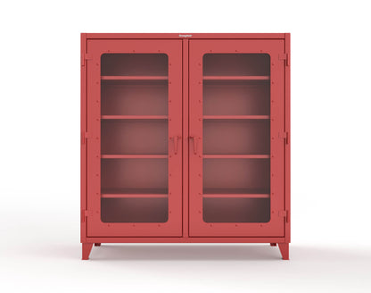 Extreme Duty 12 GA Clear View Double Shift Cabinet with 8 Shelves - 72 In. W x 24 In. D x 78 In. H - 66-DS-LD-248-3001