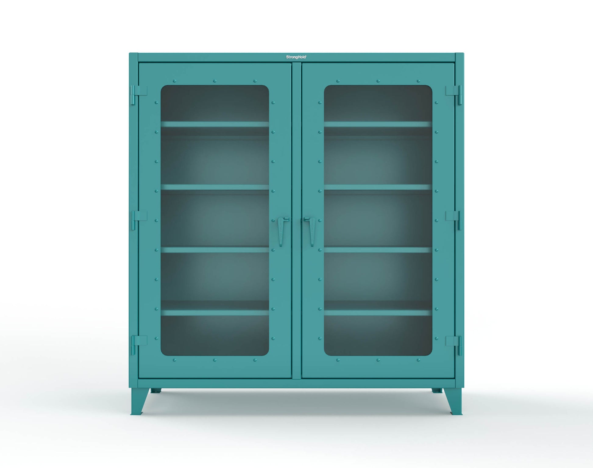 Extreme Duty 12 GA Clear View Double Shift Cabinet with 8 Shelves - 72 In. W x 24 In. D x 78 In. H - 66-DS-LD-248-5021