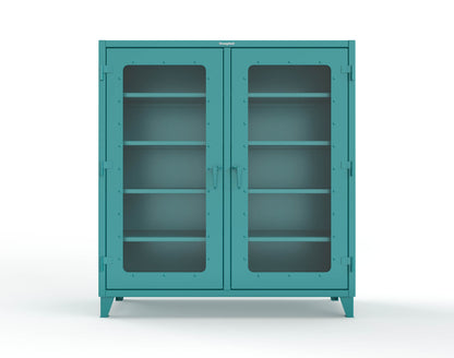 Extreme Duty 12 GA Clear View Double Shift Cabinet with 8 Shelves - 72 In. W x 24 In. D x 78 In. H - 66-DS-LD-248-5021