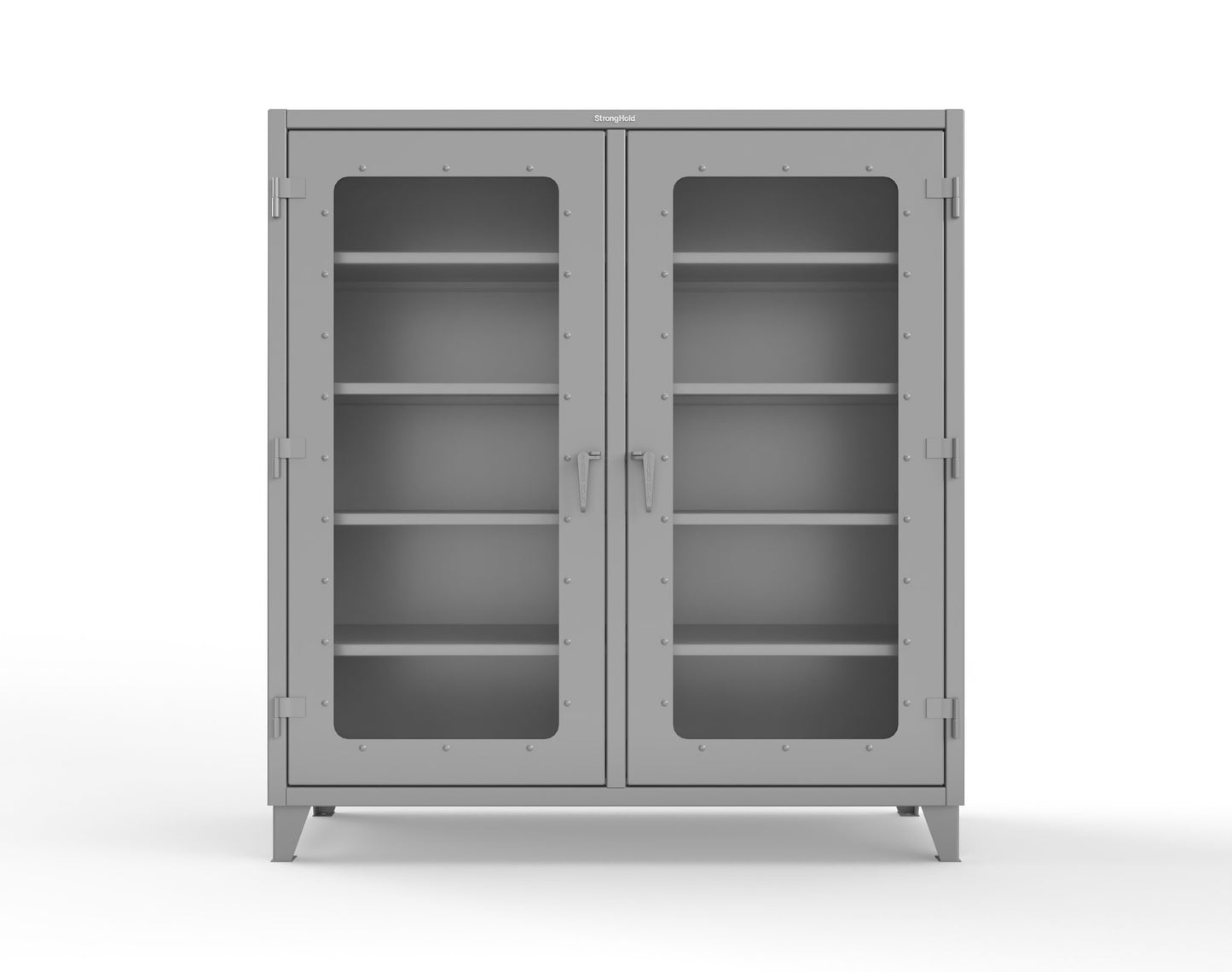 Extreme Duty 12 GA Clear View Double Shift Cabinet with 8 Shelves - 72 In. W x 24 In. D x 78 In. H - 66-DS-LD-248-7037