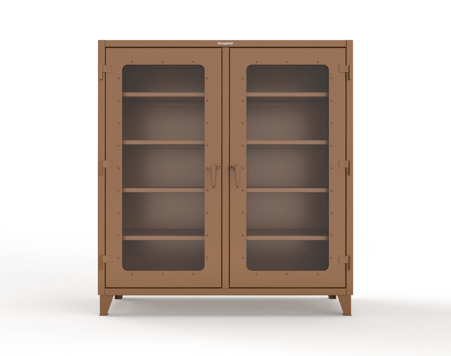 Extreme Duty 12 GA Clear View Double Shift Cabinet with 8 Shelves - 72 In. W x 24 In. D x 78 In. H - 66-DS-LD-248-8008