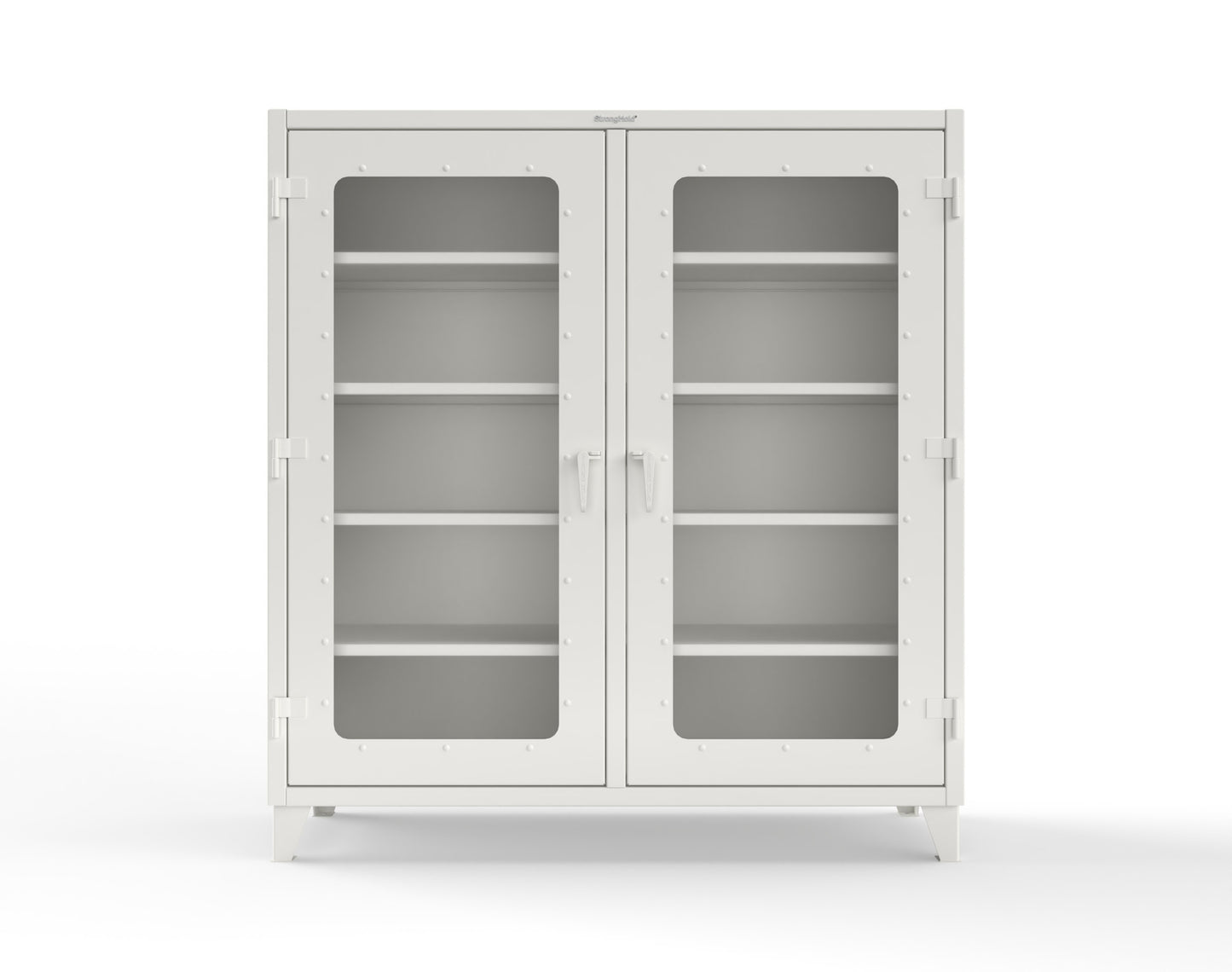 Extreme Duty 12 GA Clear View Double Shift Cabinet with 8 Shelves - 72 In. W x 24 In. D x 78 In. H - 66-DS-LD-248-9003