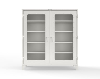 Extreme Duty 12 GA Clear View Double Shift Cabinet with 8 Shelves - 72 In. W x 24 In. D x 78 In. H - 66-DS-LD-248-9003