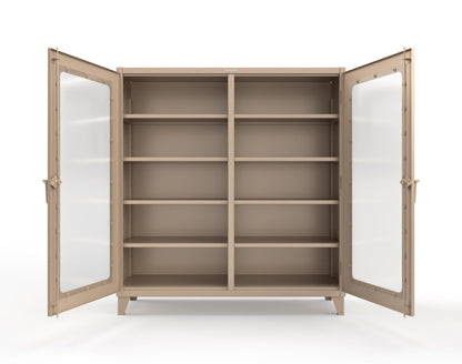 Extreme Duty 12 GA Clear View Double Shift Cabinet with 8 Shelves - 72 In. W x 24 In. D x 78 In. H - 66-DS-LD-248-1019