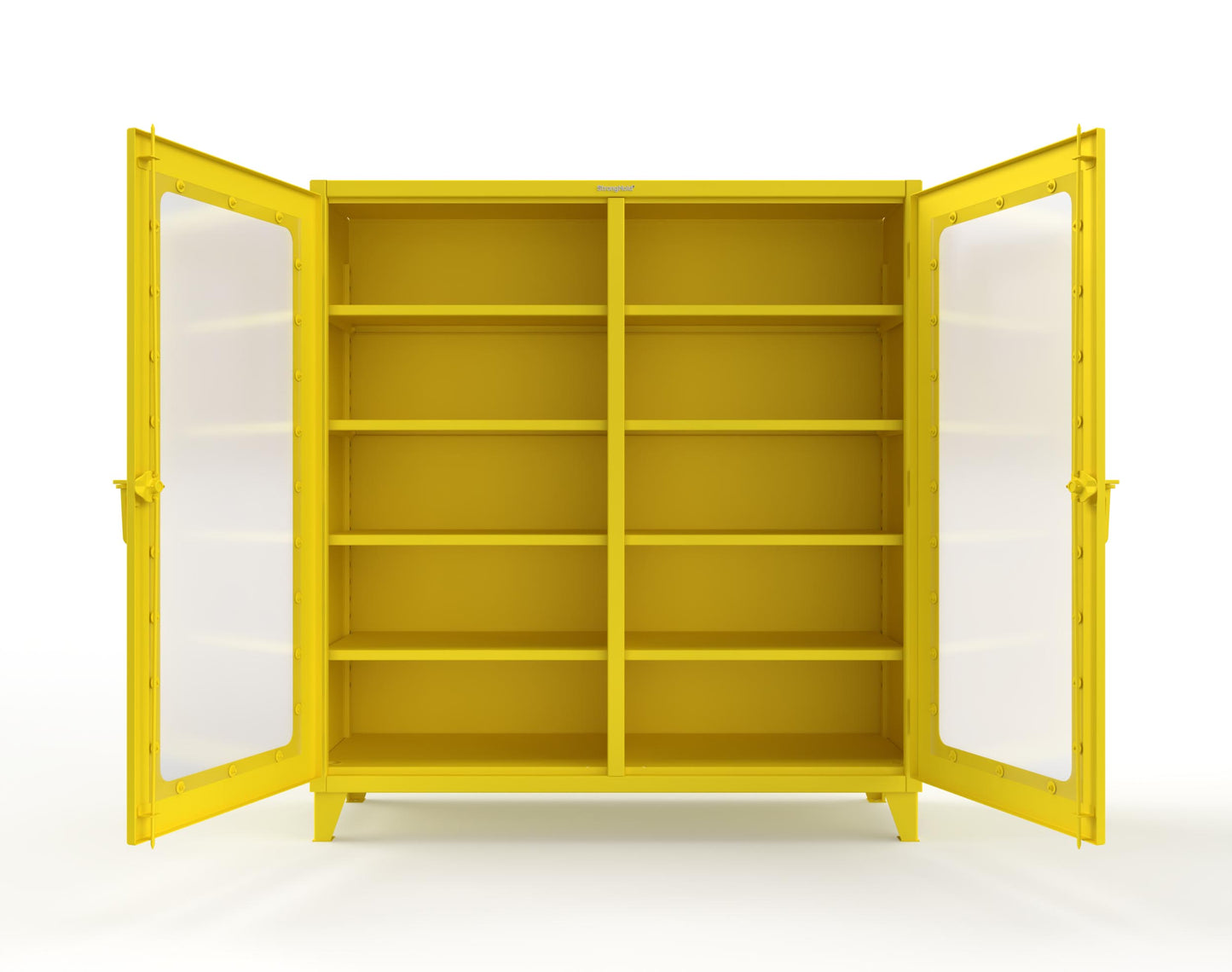 Extreme Duty 12 GA Clear View Double Shift Cabinet with 8 Shelves - 72 In. W x 24 In. D x 78 In. H - 66-DS-LD-248-1021