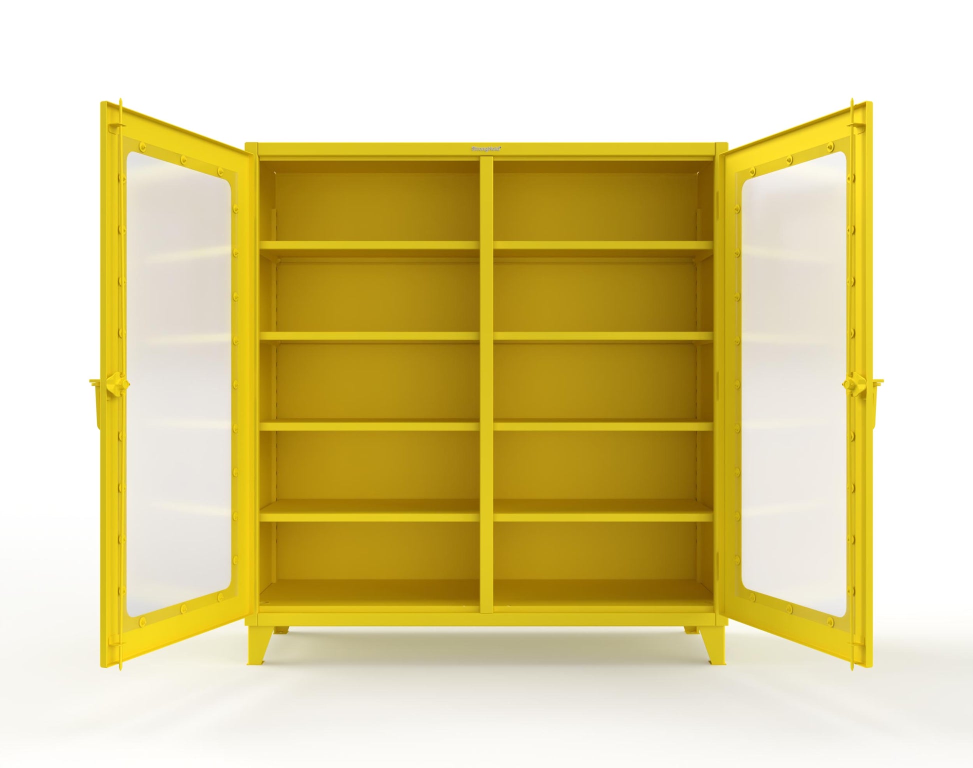 Extreme Duty 12 GA Clear View Double Shift Cabinet with 8 Shelves - 72 In. W x 24 In. D x 78 In. H - 66-DS-LD-248-1021
