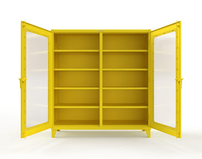Extreme Duty 12 GA Clear View Double Shift Cabinet with 8 Shelves - 72 In. W x 24 In. D x 78 In. H - 66-DS-LD-248-1021