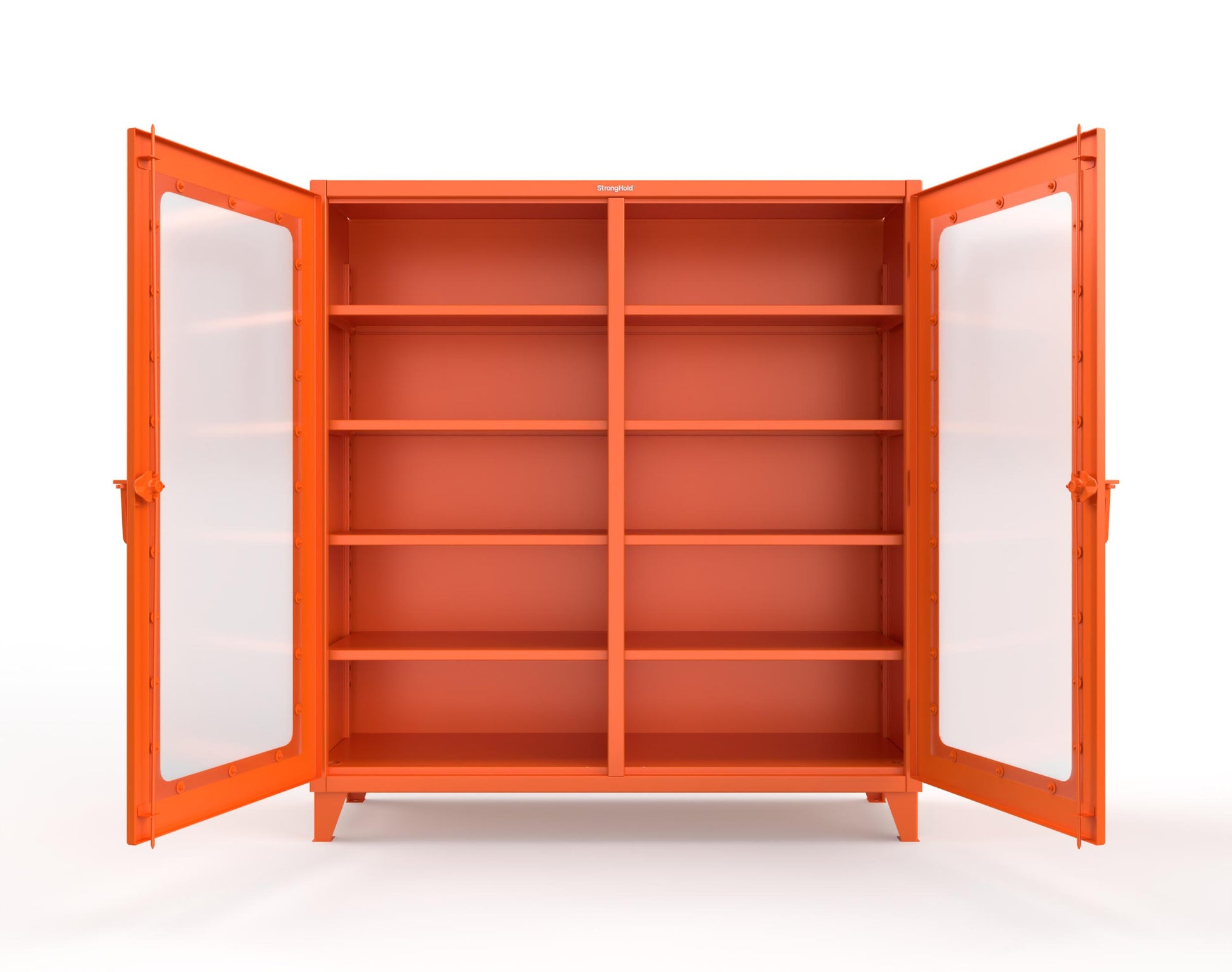 Extreme Duty 12 GA Clear View Double Shift Cabinet with 8 Shelves - 72 In. W x 24 In. D x 78 In. H - 66-DS-LD-248-2009