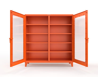 Extreme Duty 12 GA Clear View Double Shift Cabinet with 8 Shelves - 72 In. W x 24 In. D x 78 In. H - 66-DS-LD-248-2009