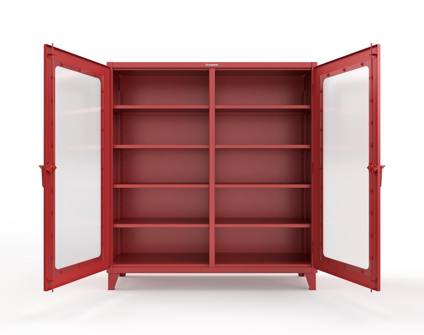 Extreme Duty 12 GA Clear View Double Shift Cabinet with 8 Shelves - 72 In. W x 24 In. D x 78 In. H - 66-DS-LD-248-3001