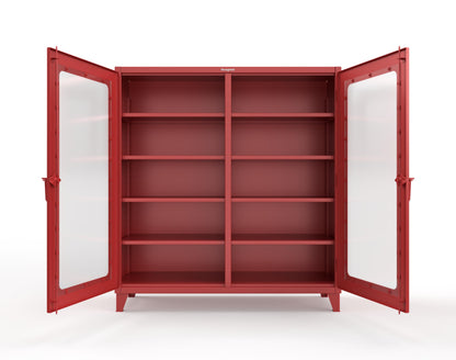 Extreme Duty 12 GA Clear View Double Shift Cabinet with 8 Shelves - 72 In. W x 24 In. D x 78 In. H - 66-DS-LD-248-3001