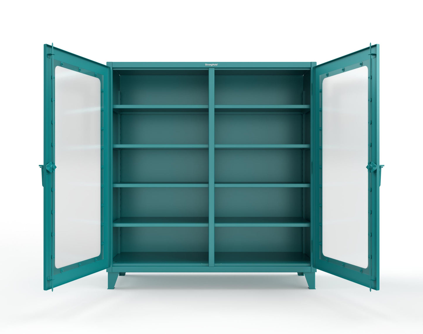Extreme Duty 12 GA Clear View Double Shift Cabinet with 8 Shelves - 72 In. W x 24 In. D x 78 In. H - 66-DS-LD-248-5021