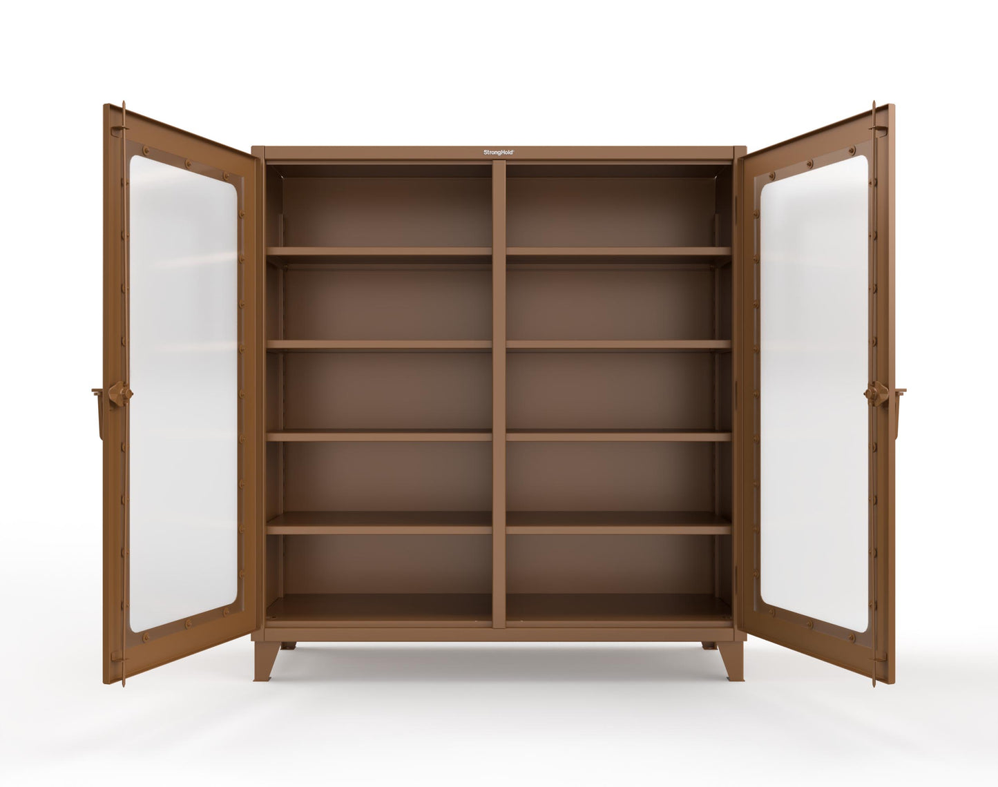 Extreme Duty 12 GA Clear View Double Shift Cabinet with 8 Shelves - 72 In. W x 24 In. D x 78 In. H - 66-DS-LD-248-8008