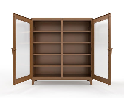 Extreme Duty 12 GA Clear View Double Shift Cabinet with 8 Shelves - 72 In. W x 24 In. D x 78 In. H - 66-DS-LD-248-8008