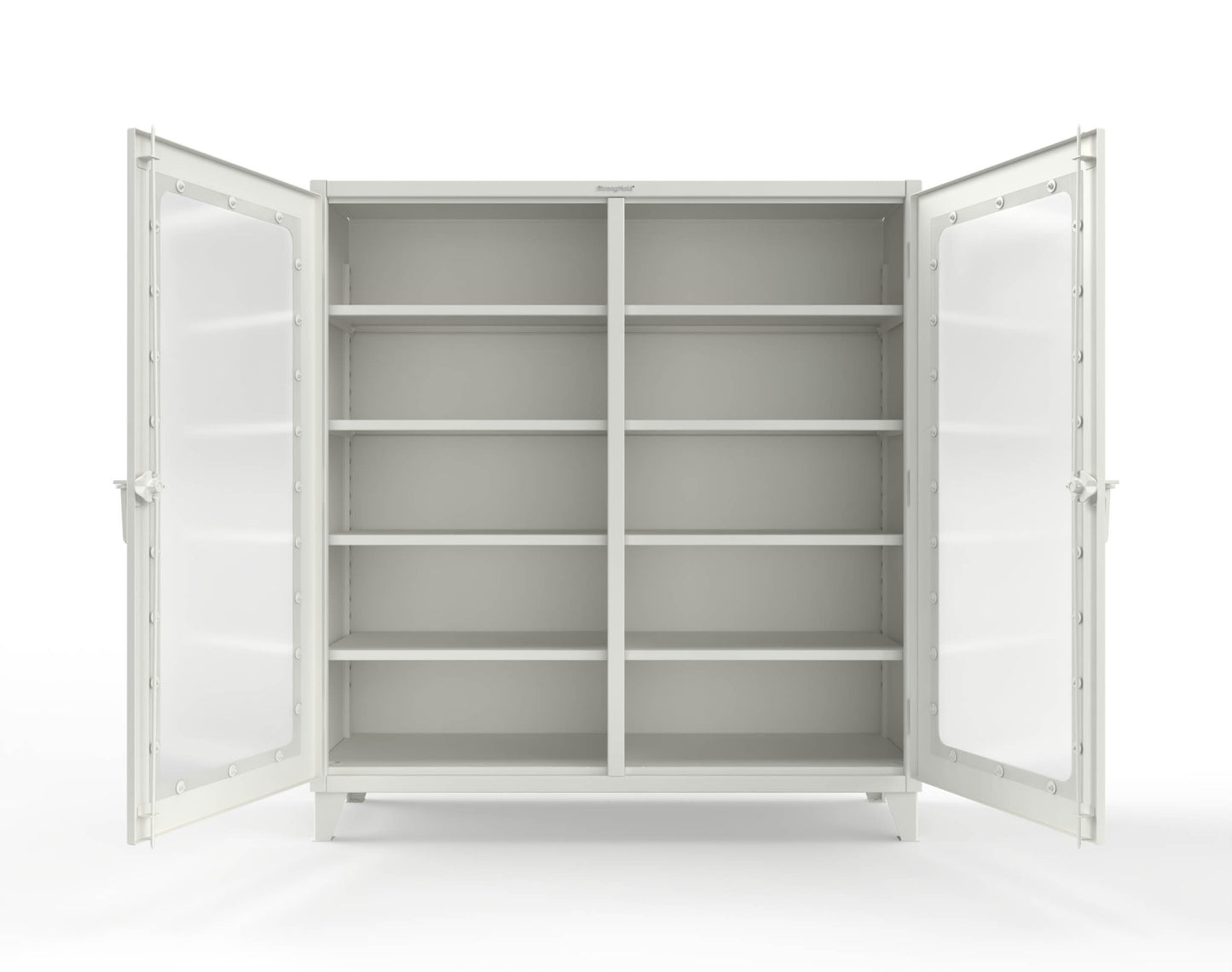 Extreme Duty 12 GA Clear View Double Shift Cabinet with 8 Shelves - 72 In. W x 24 In. D x 78 In. H - 66-DS-LD-248-9003