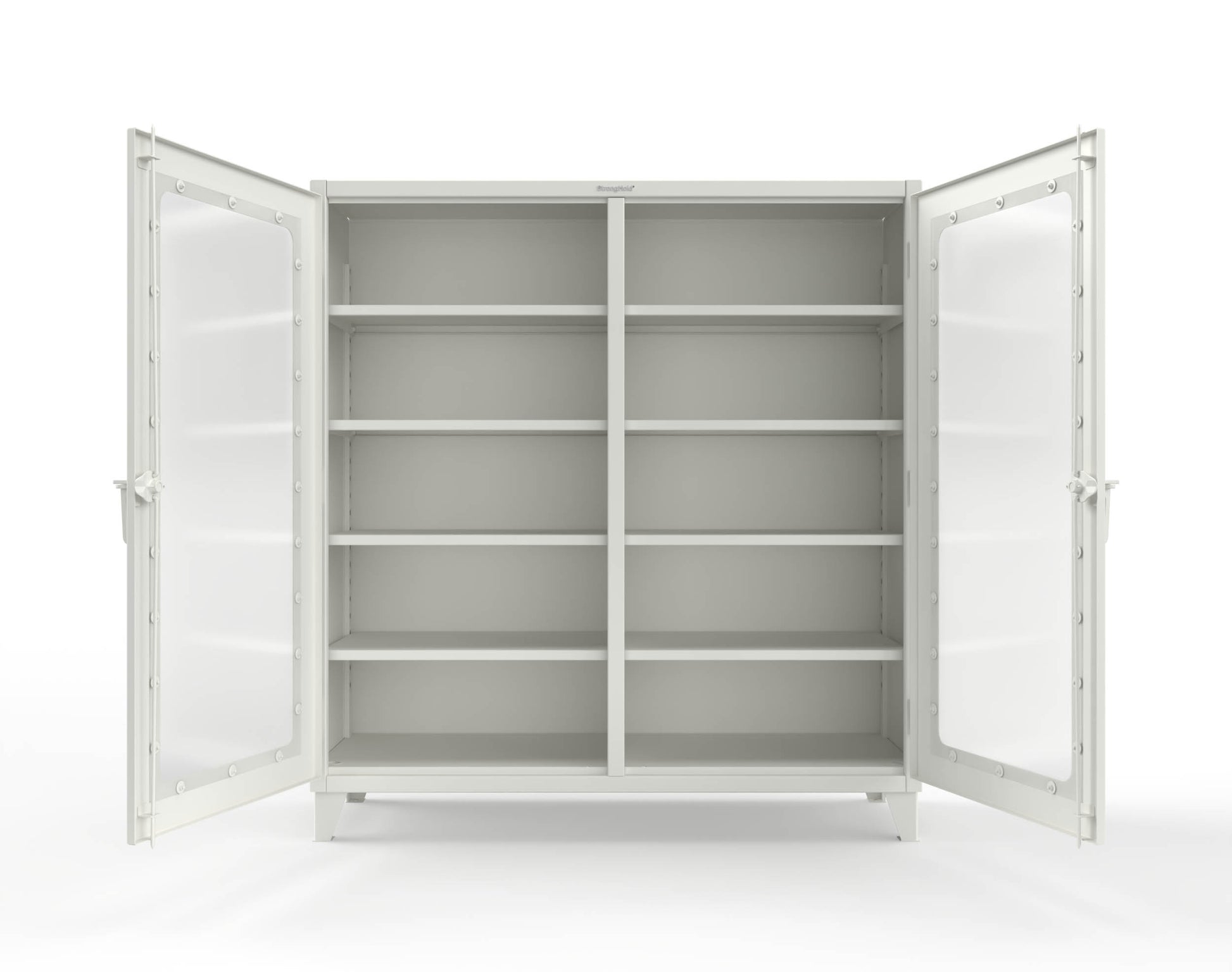 Extreme Duty 12 GA Clear View Double Shift Cabinet with 8 Shelves - 72 In. W x 24 In. D x 78 In. H - 66-DS-LD-248-9003