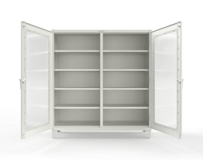 Extreme Duty 12 GA Clear View Double Shift Cabinet with 8 Shelves - 72 In. W x 24 In. D x 78 In. H - 66-DS-LD-248-9003