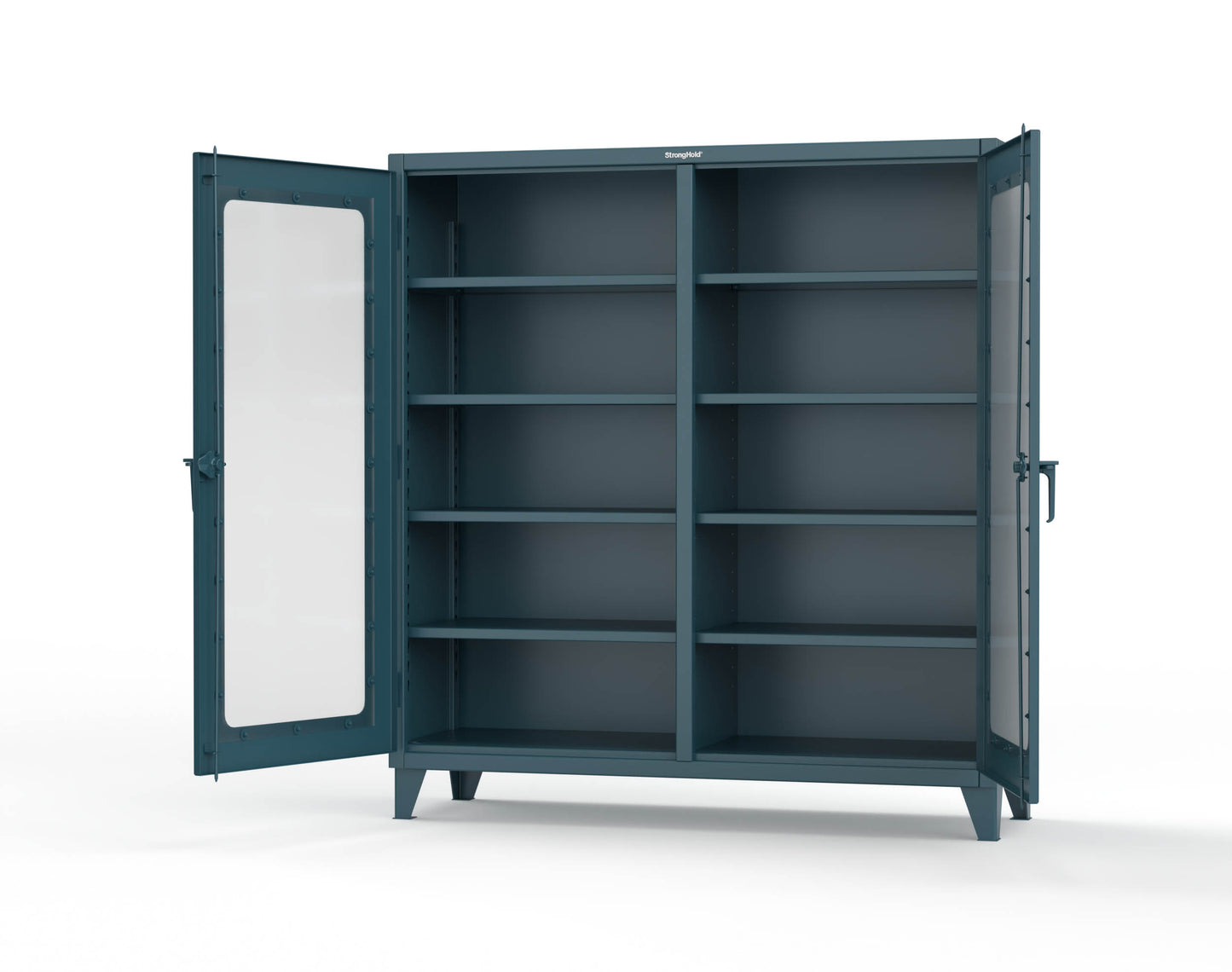 Extreme Duty 12 GA Clear View Double Shift Cabinet with 8 Shelves - 72 In. W x 24 In. D x 78 In. H - 66-DS-LD-248-5001