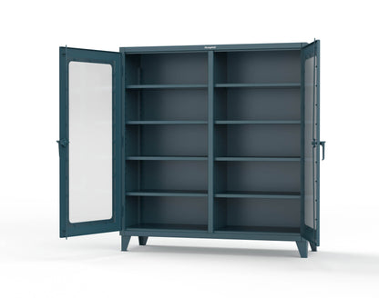 Extreme Duty 12 GA Clear View Double Shift Cabinet with 8 Shelves - 72 In. W x 24 In. D x 78 In. H - 66-DS-LD-248-5001