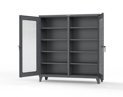 Extreme Duty 12 GA Clear View Double Shift Cabinet with 8 Shelves - 72 In. W x 24 In. D x 78 In. H - 66-DS-LD-248-7024