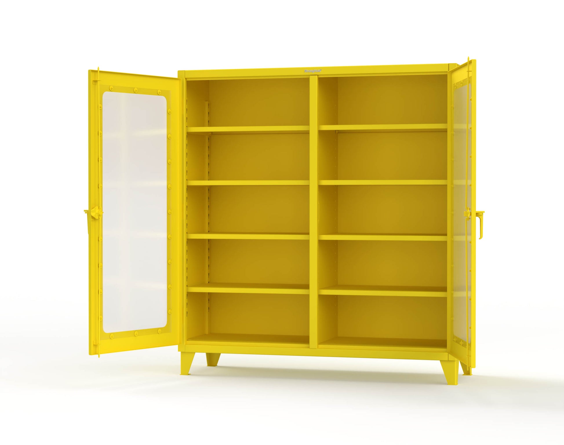 Extreme Duty 12 GA Clear View Double Shift Cabinet with 8 Shelves - 72 In. W x 24 In. D x 78 In. H - 66-DS-LD-248-1021
