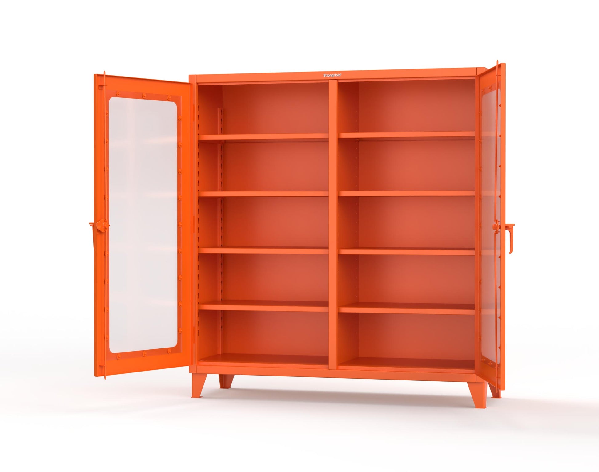 Extreme Duty 12 GA Clear View Double Shift Cabinet with 8 Shelves - 72 In. W x 24 In. D x 78 In. H - 66-DS-LD-248-2009