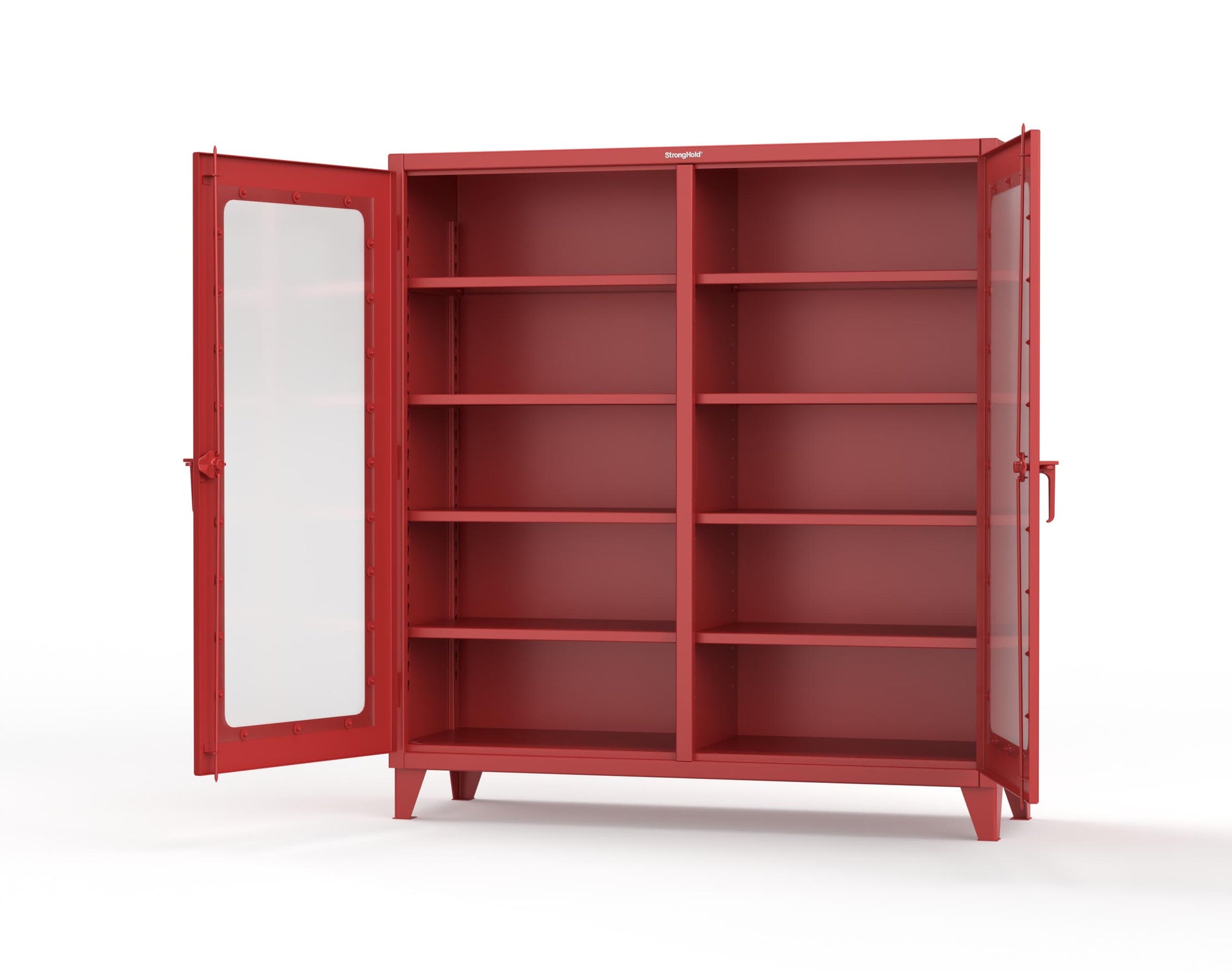 Extreme Duty 12 GA Clear View Double Shift Cabinet with 8 Shelves - 72 In. W x 24 In. D x 78 In. H - 66-DS-LD-248-3001