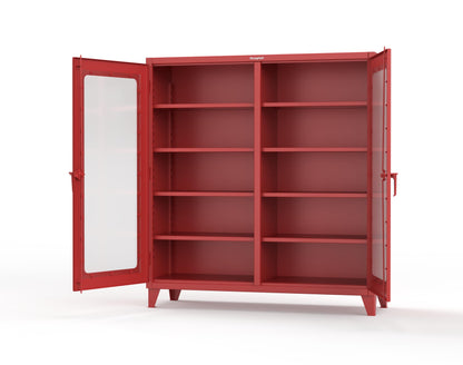 Extreme Duty 12 GA Clear View Double Shift Cabinet with 8 Shelves - 72 In. W x 24 In. D x 78 In. H - 66-DS-LD-248-3001