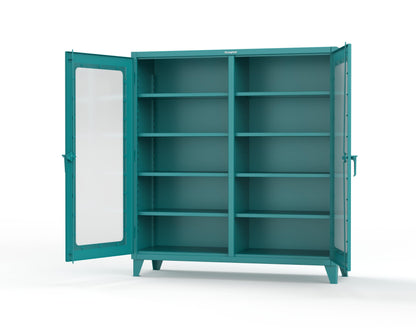 Extreme Duty 12 GA Clear View Double Shift Cabinet with 8 Shelves - 72 In. W x 24 In. D x 78 In. H - 66-DS-LD-248-5021