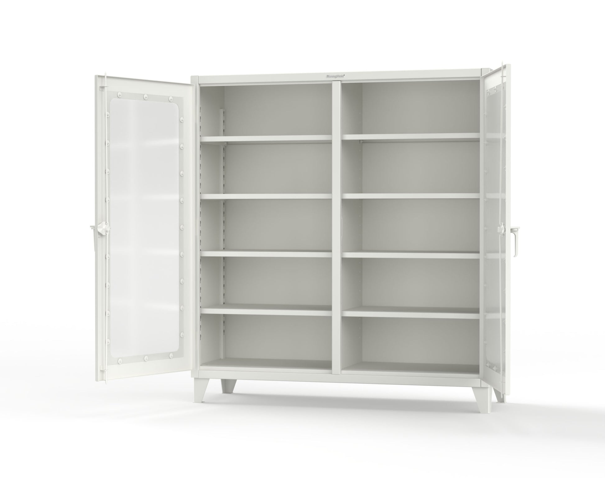 Extreme Duty 12 GA Clear View Double Shift Cabinet with 8 Shelves - 72 In. W x 24 In. D x 78 In. H - 66-DS-LD-248-9003
