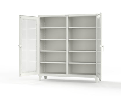 Extreme Duty 12 GA Clear View Double Shift Cabinet with 8 Shelves - 72 In. W x 24 In. D x 78 In. H - 66-DS-LD-248-9003