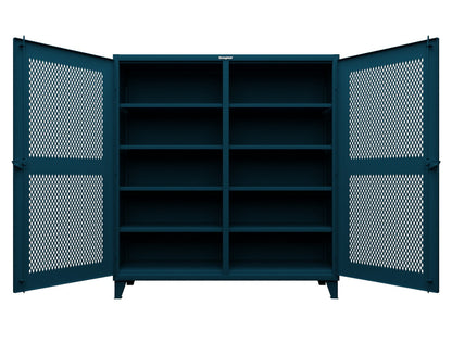 Extreme Duty 12 GA Ventilated (Diamond) Double Shift Cabinet with 8 Shelves - 72 In. W x 24 In. D x 78 In. H - 66-DS-V-248-5001