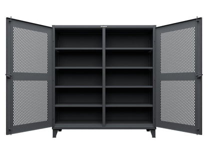 Extreme Duty 12 GA Ventilated (Diamond) Double Shift Cabinet with 8 Shelves - 72 In. W x 24 In. D x 78 In. H - 66-DS-V-248-7024