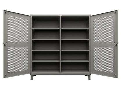 Extreme Duty 12 GA Ventilated (Diamond) Double Shift Cabinet with 8 Shelves - 72 In. W x 24 In. D x 78 In. H - 66-DS-V-248-7037