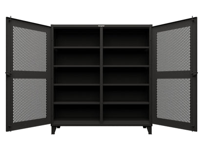 Extreme Duty 12 GA Ventilated (Diamond) Double Shift Cabinet with 8 Shelves - 72 In. W x 24 In. D x 78 In. H - 66-DS-V-248-9005