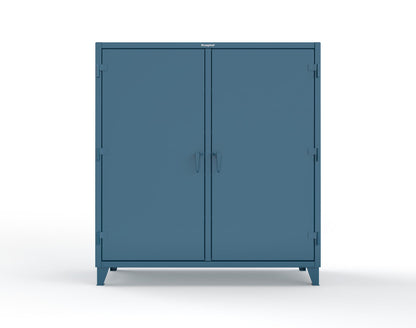 Extreme Duty 12 GA Double Shift Uniform Cabinet with 7 Drawers, 7 Shelves - 72 In. W x 24 In. D x 78 In. H - 66-DSW-247-7DB-5001