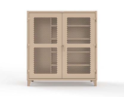 Extreme Duty 12 GA Ventilated (Hex) Janitorial Cabinet with 4 Shelves - 72 In. W x 24 In. D x 78 In. H - 66-H-BC-244-1019