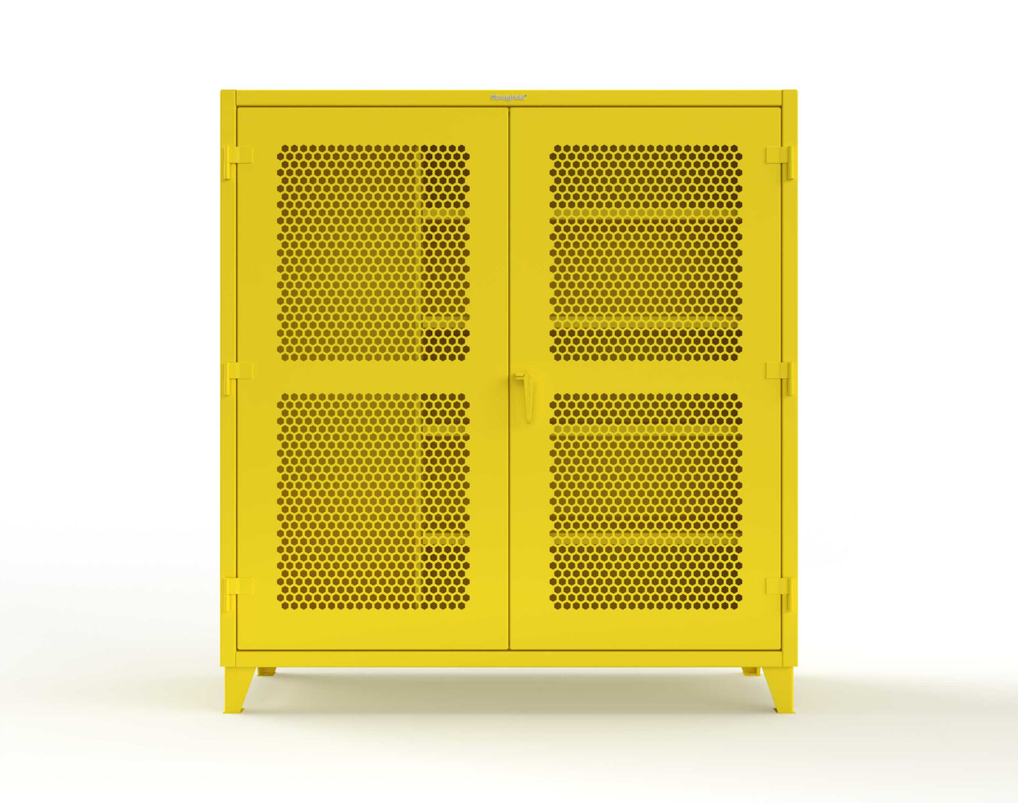 Extreme Duty 12 GA Ventilated (Hex) Janitorial Cabinet with 4 Shelves - 72 In. W x 24 In. D x 78 In. H - 66-H-BC-244-1021