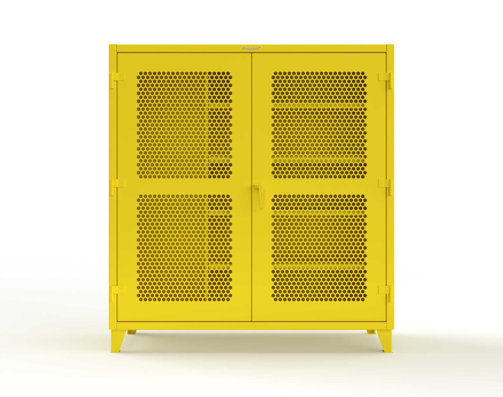 Extreme Duty 12 GA Ventilated (Hex) Janitorial Cabinet with 4 Shelves - 72 In. W x 24 In. D x 78 In. H - 66-H-BC-244-1021